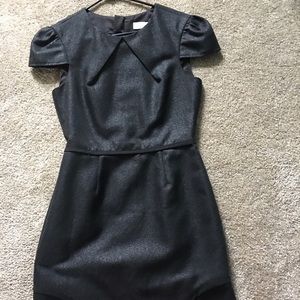 Black dress short sleeves sparkle back zipper